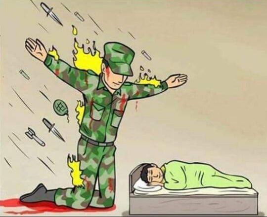soldier-protecting-sleeping-child