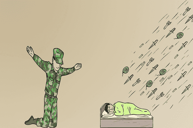 soldier-protecting-sleeping-child